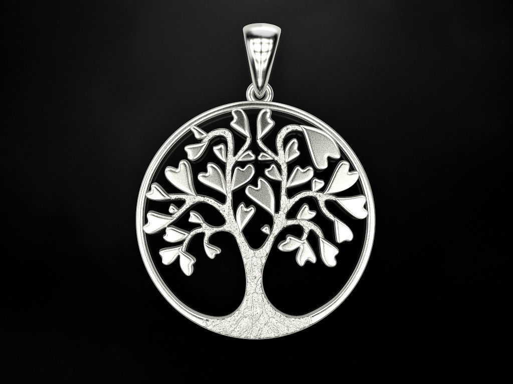 Pendant Tree of Hearts 3D print model_11
