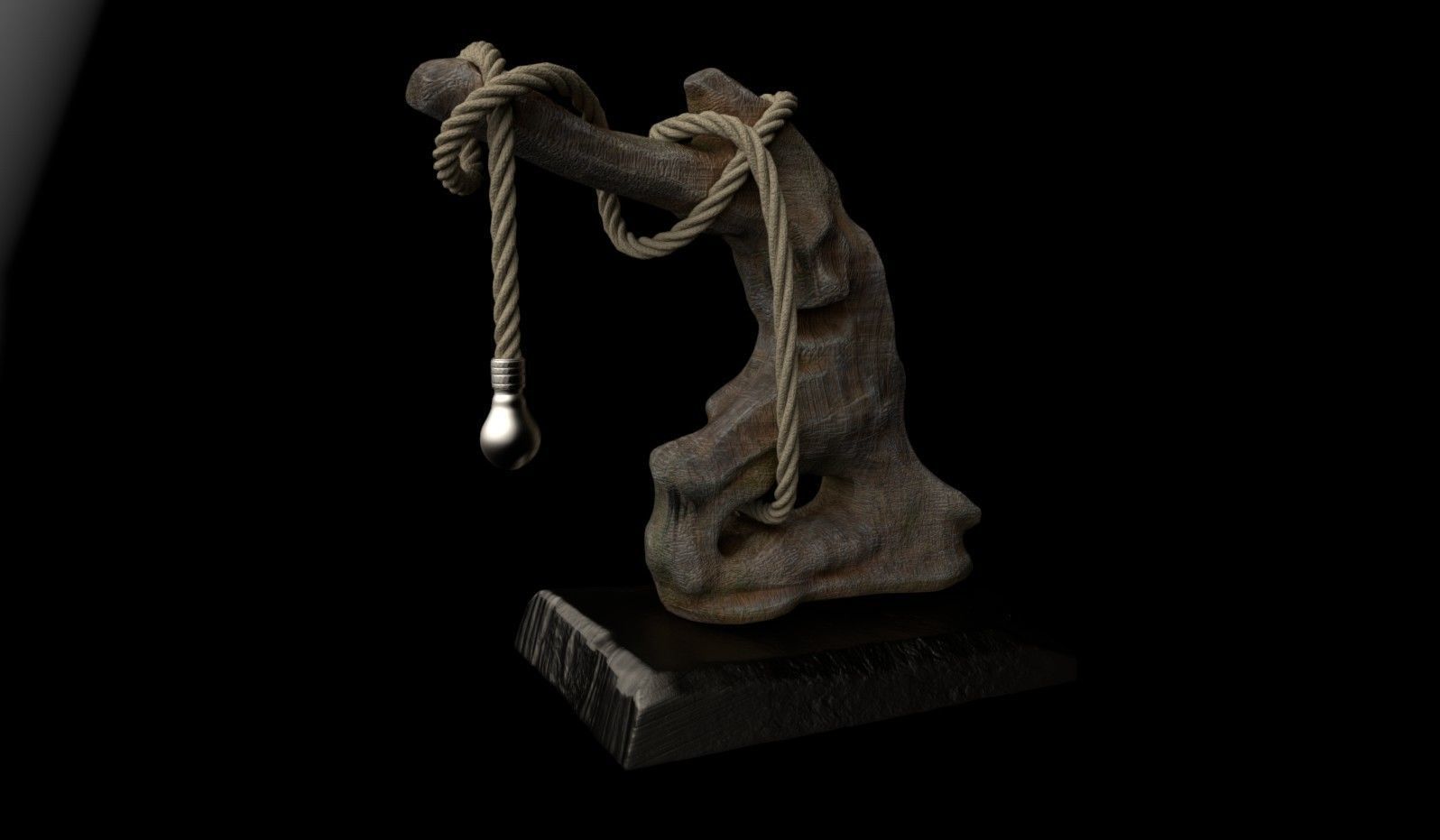 Wooden Lamp 3D model_2