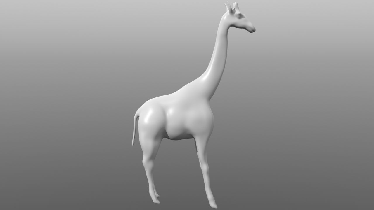 Giraffe low poly base mesh Low-poly 3D model_3