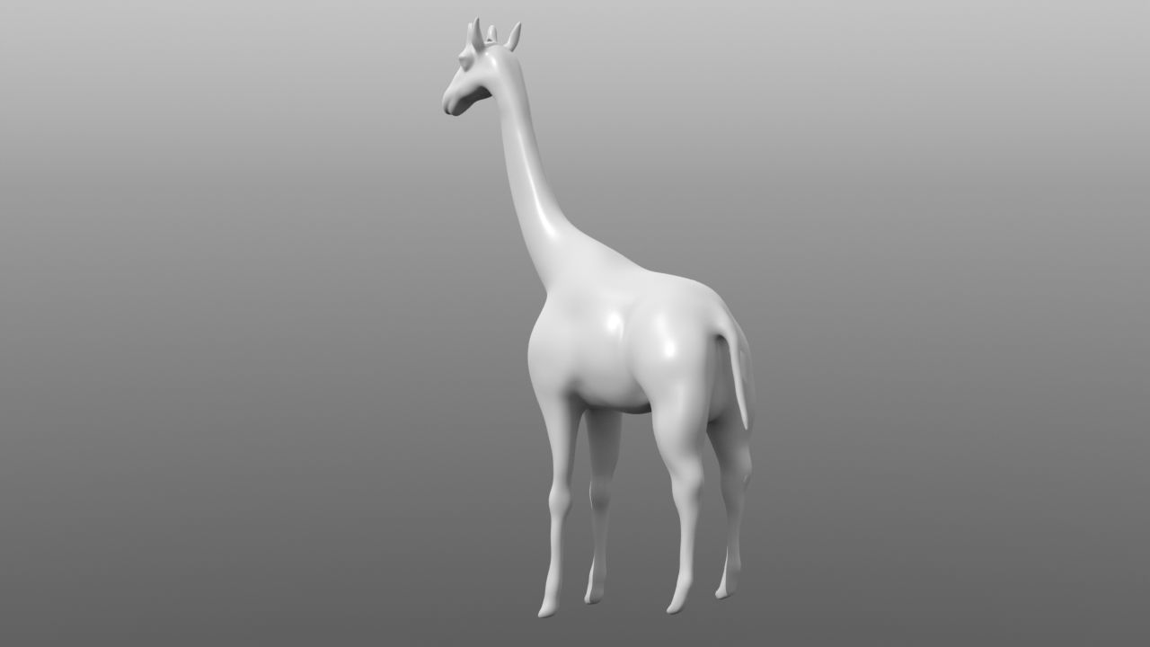 Giraffe low poly base mesh Low-poly 3D model_2