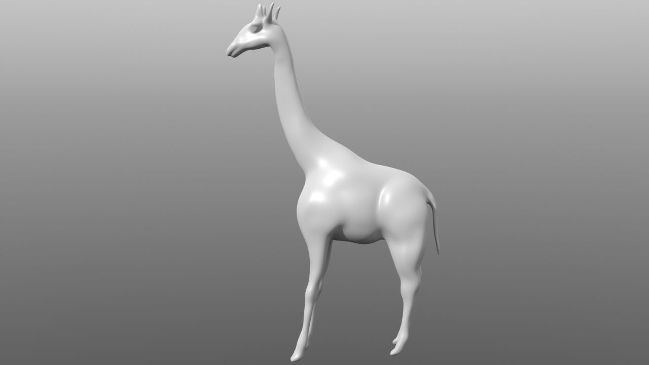 Giraffe low poly base mesh Low-poly 3D model_4