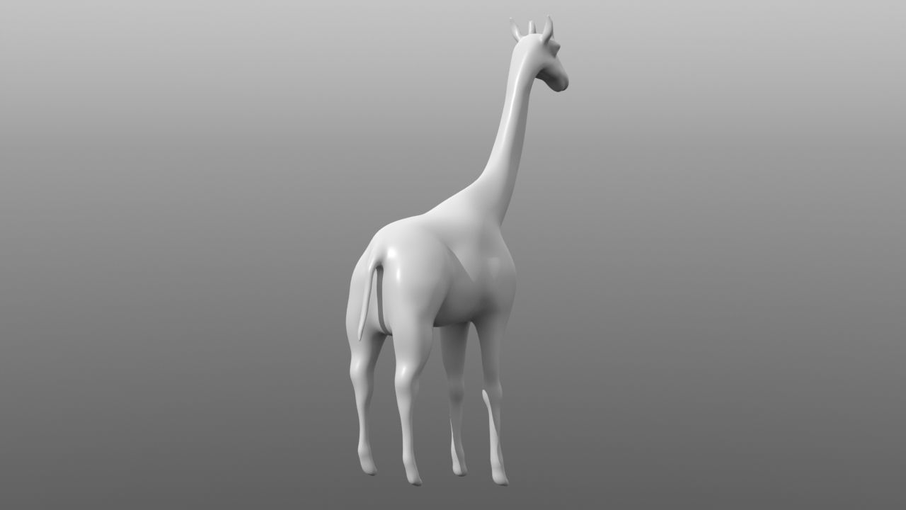 Giraffe low poly base mesh Low-poly 3D model_5