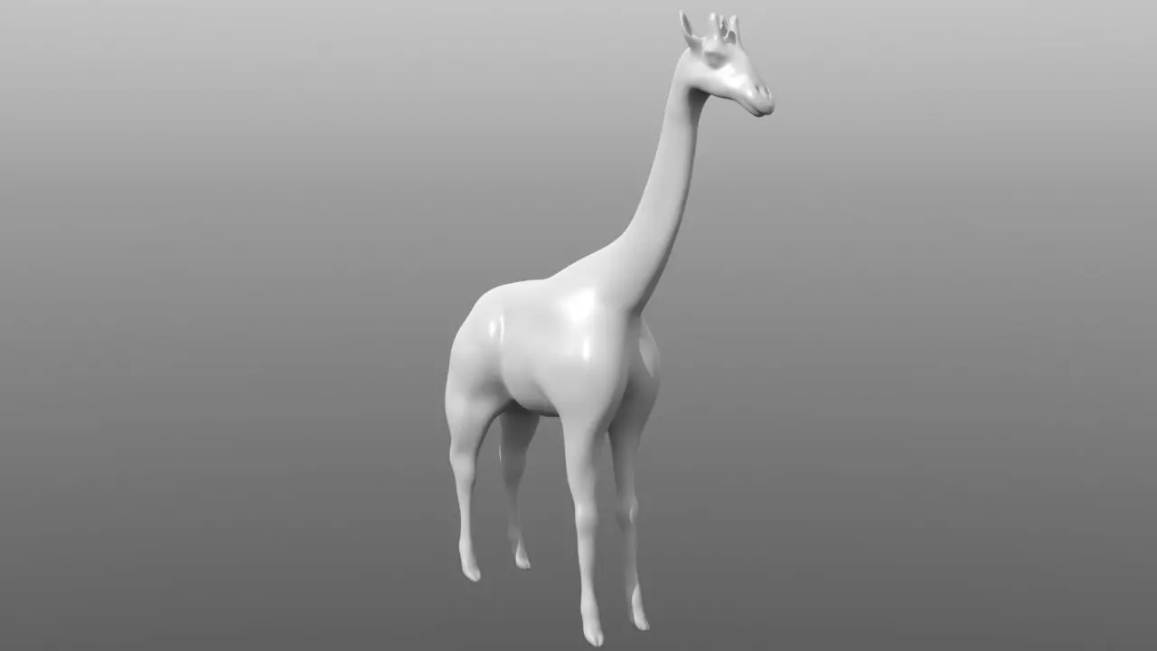 Giraffe low poly base mesh Low-poly 3D model_0
