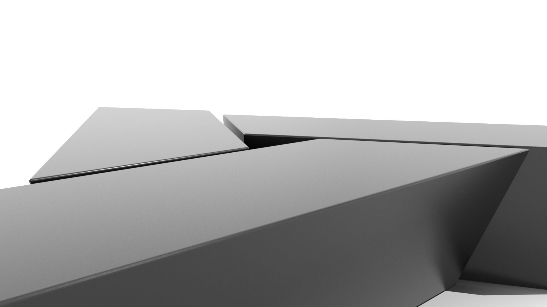 Three Piece Triangular Coffee Table  Low-poly 3D model_7