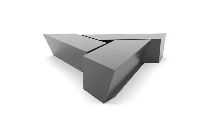 Three Piece Triangular Coffee Table 
