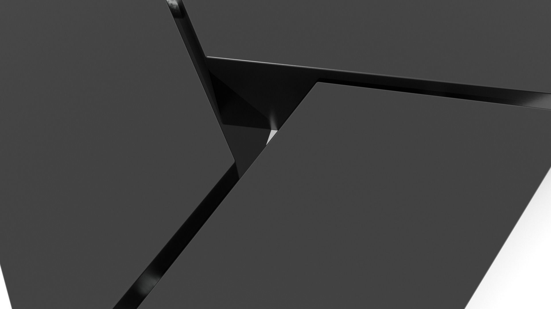 Three Piece Triangular Coffee Table  Low-poly 3D model_4