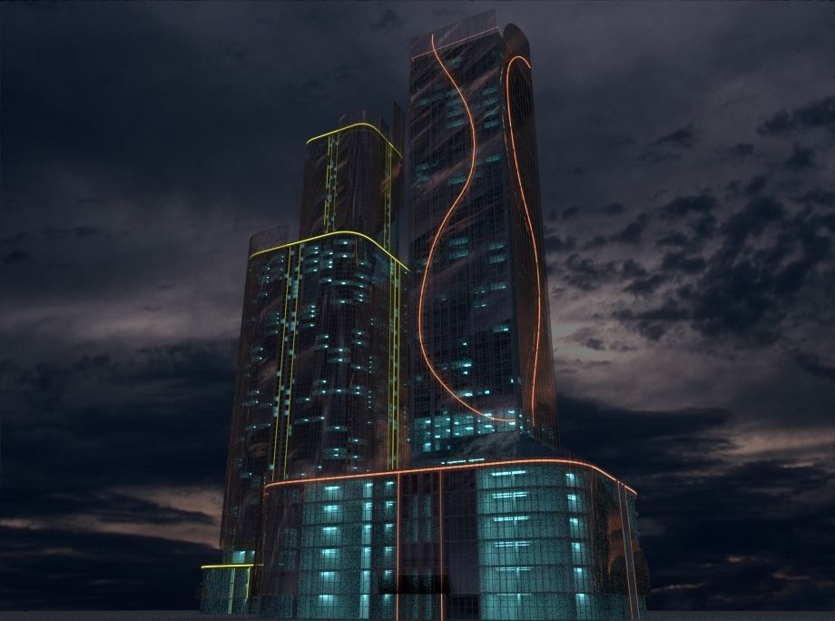 Sci-Fi 4 futuristic skyscrapers - futuristic skyscrapers 3D model_2