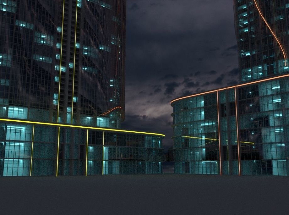 Sci-Fi 4 futuristic skyscrapers - futuristic skyscrapers 3D model_5