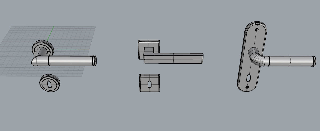 Door handles set Free 3D model_5