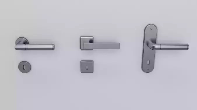 Door handles set Free 3D model