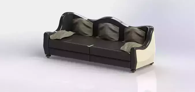 curved classic sofa Free 3D model