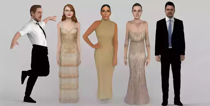 Celebrities Pack Jolie Pitt Stone Gosling Kardashian 3D printing 3D print model
