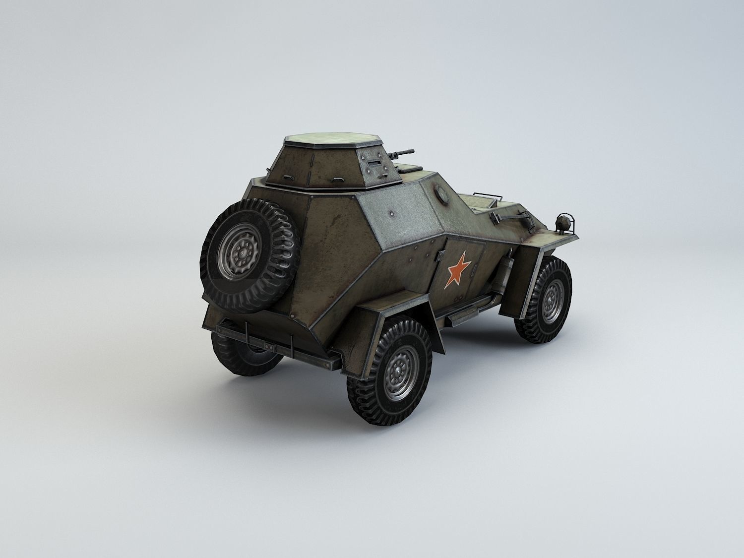 Low Poly BA 64 armored scout car Low-poly 3D model_9
