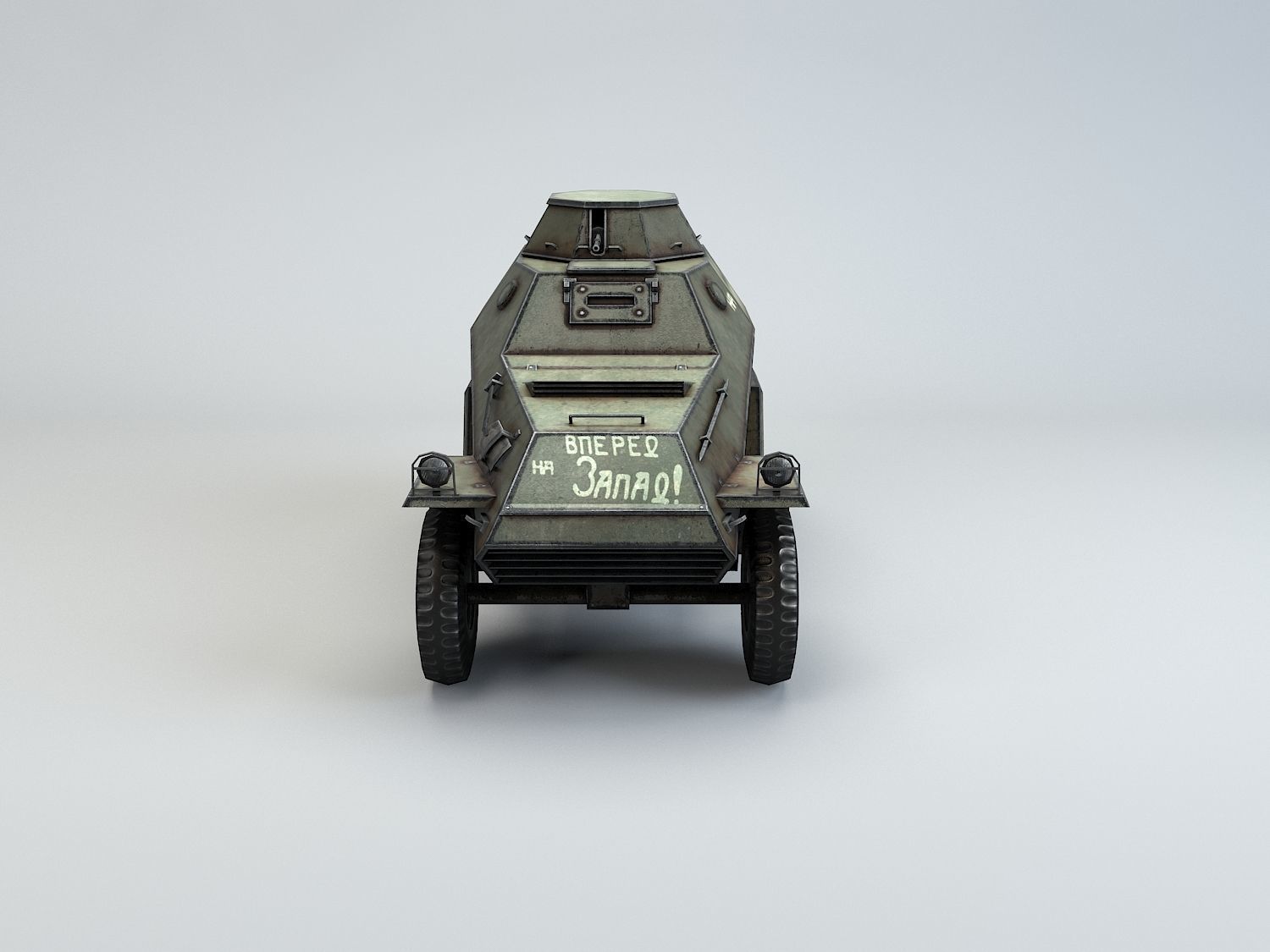 Low Poly BA 64 armored scout car Low-poly 3D model_5