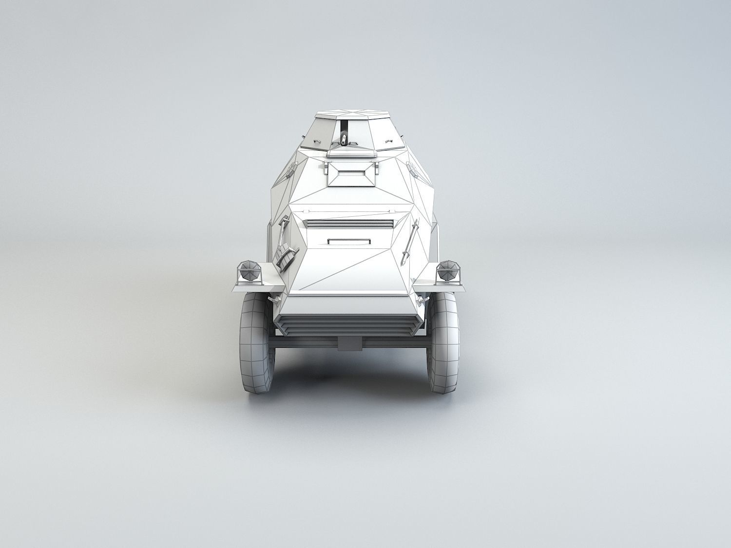 Low Poly BA 64 armored scout car Low-poly 3D model_6