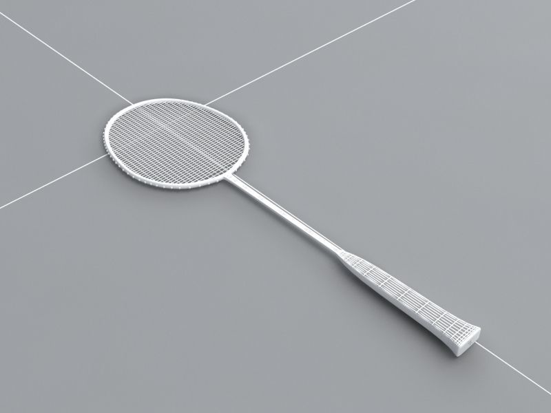 Badminton Racquet 3D model_5