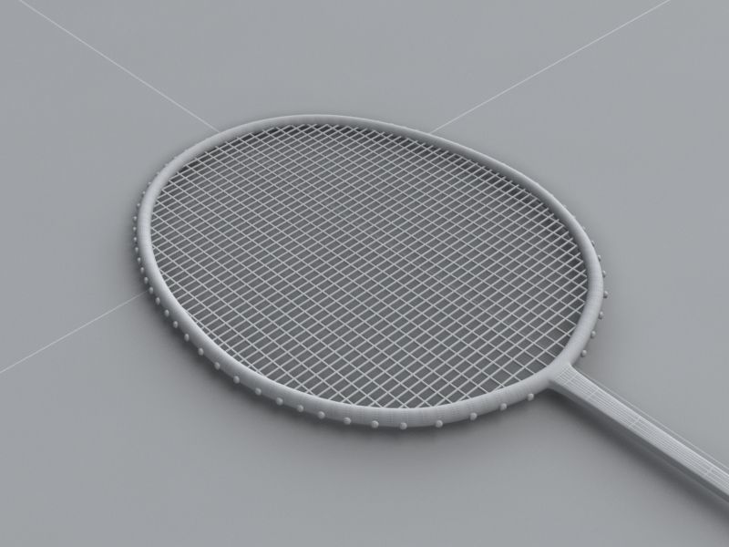 Badminton Racquet 3D model_2