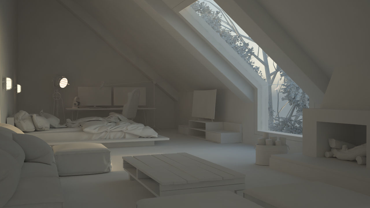 COMPLETE INTERIOR SET- VRAY  3D model_2