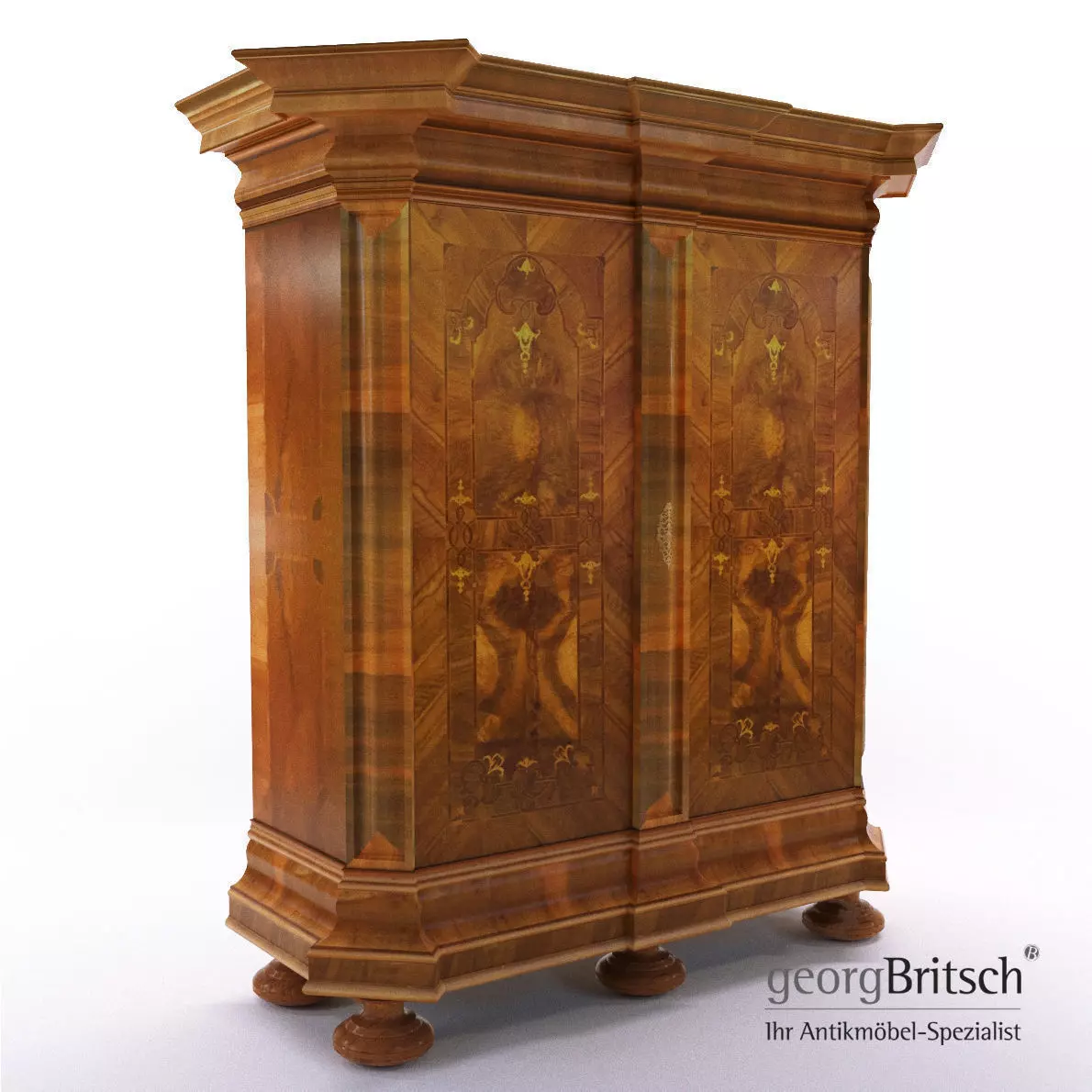 Baroque cupboard - South Germany - 18th century - Georg Britsch 3D model_0
