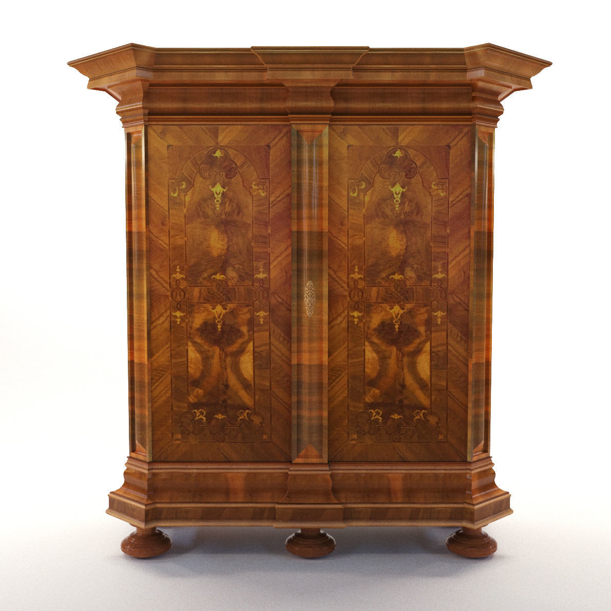 Baroque cupboard - South Germany - 18th century - Georg Britsch 3D model_1
