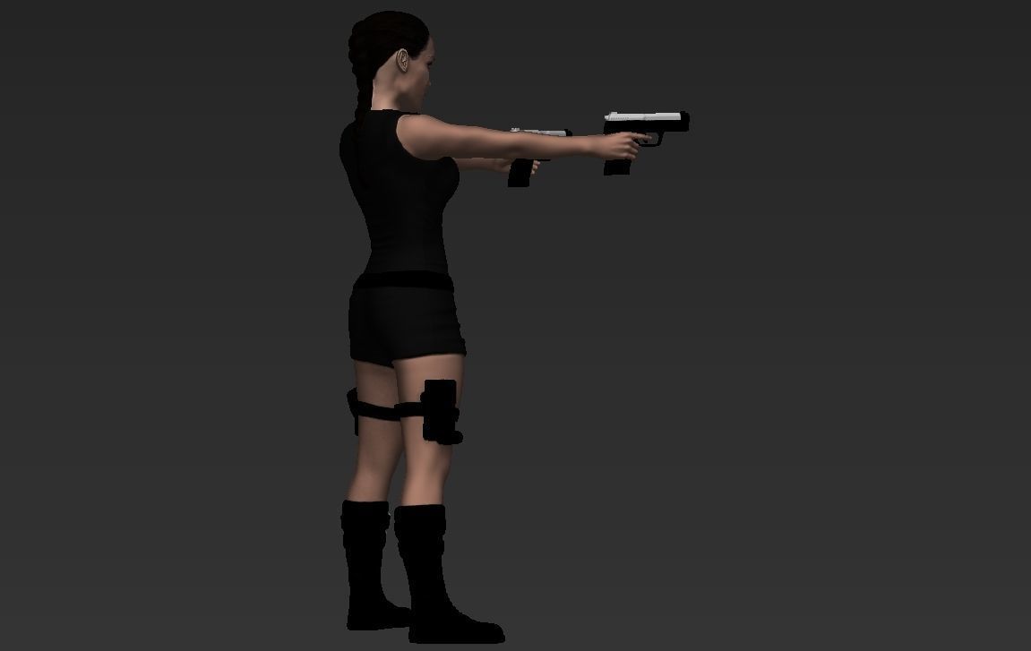 Lara Croft Tomb Raider Jolie ready for full color 3D printing 3D print model_23