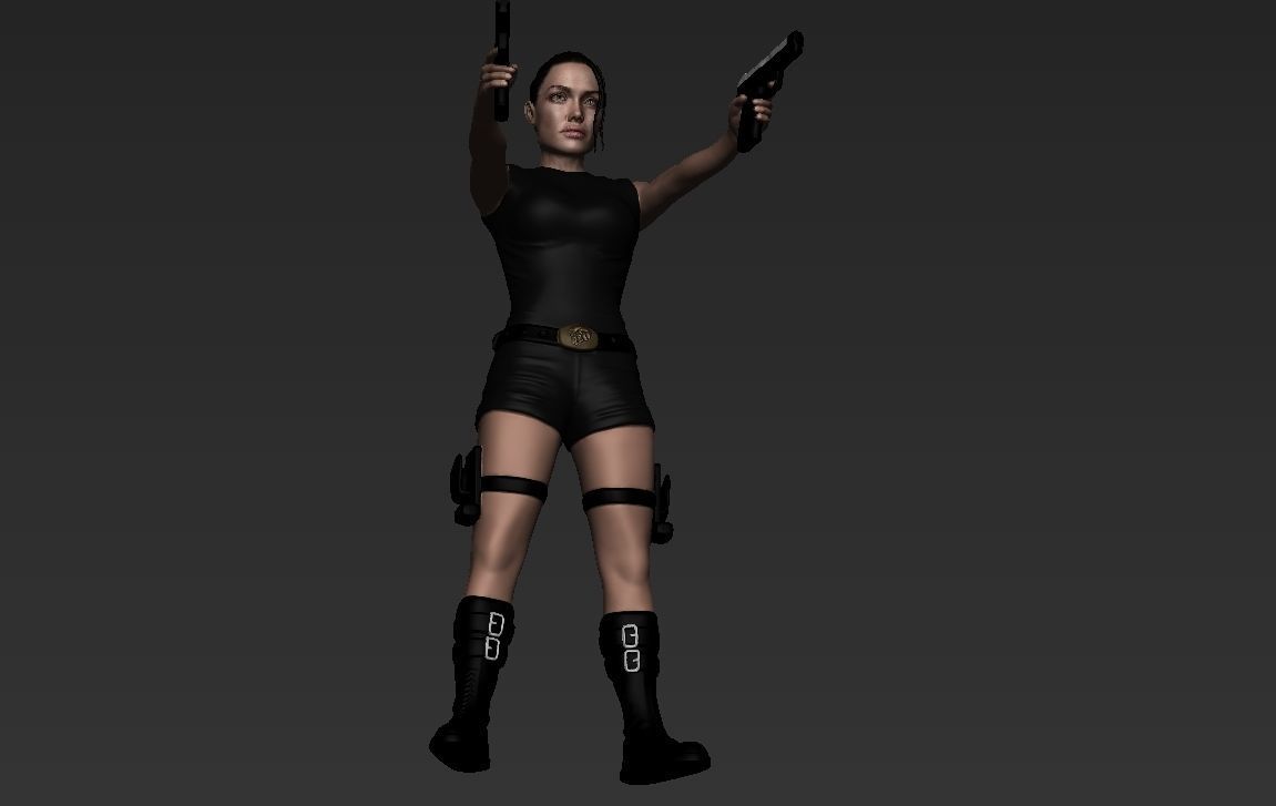 Lara Croft Tomb Raider Jolie ready for full color 3D printing 3D print model_30
