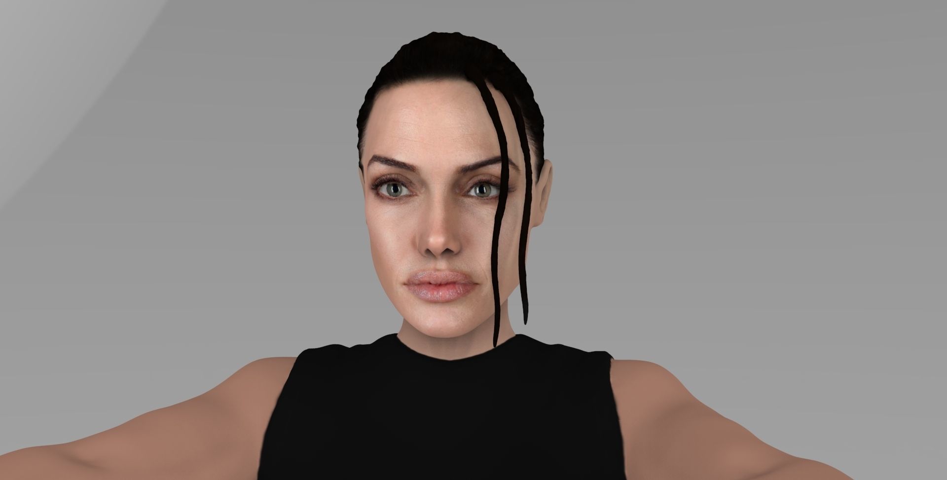 Lara Croft Tomb Raider Jolie ready for full color 3D printing 3D print model_9