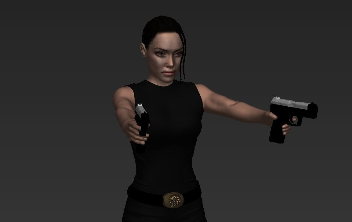 Lara Croft Tomb Raider Jolie ready for full color 3D printing 3D print model_19