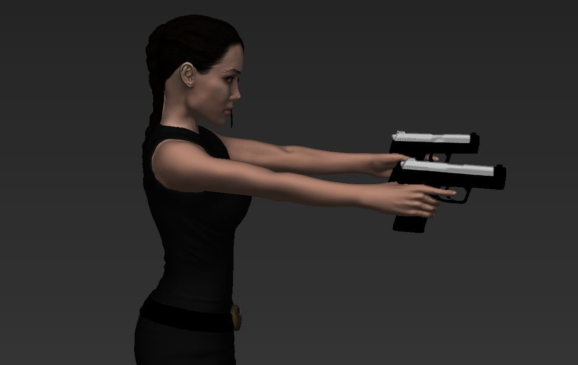 Lara Croft Tomb Raider Jolie ready for full color 3D printing 3D print model_26