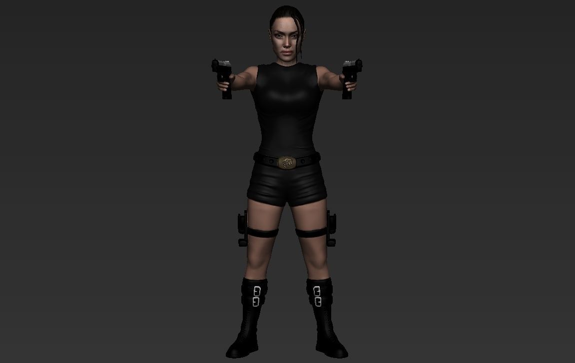 Lara Croft Tomb Raider Jolie ready for full color 3D printing 3D print model_22
