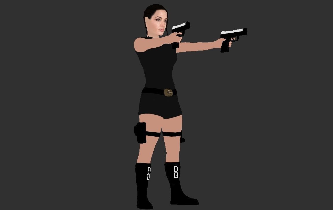 Lara Croft Tomb Raider Jolie ready for full color 3D printing 3D print model_34