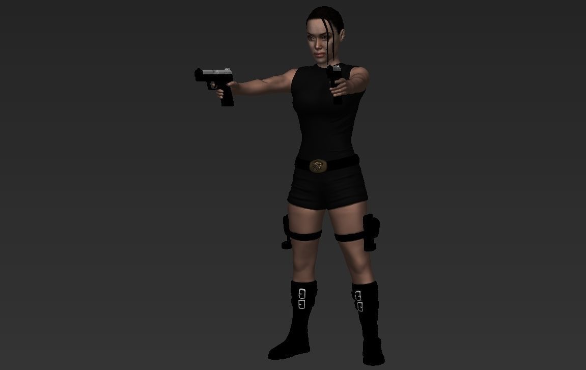 Lara Croft Tomb Raider Jolie ready for full color 3D printing 3D print model_4
