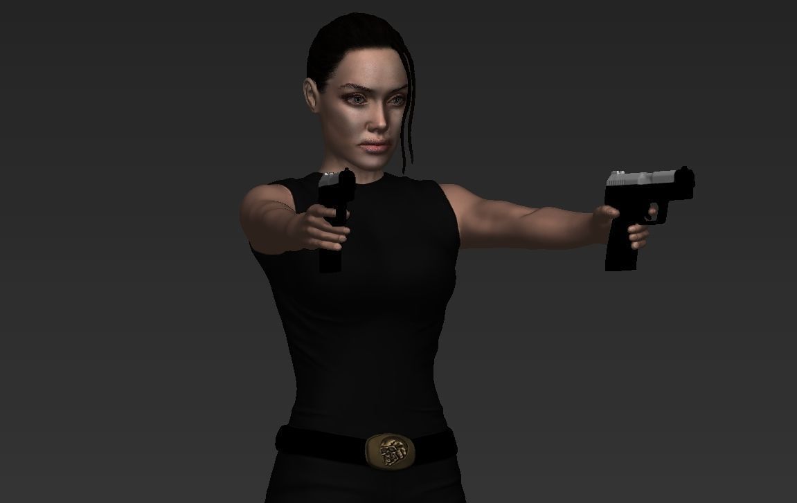 Lara Croft Tomb Raider Jolie ready for full color 3D printing 3D print model_16