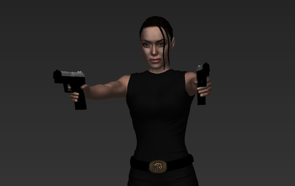 Lara Croft Tomb Raider Jolie ready for full color 3D printing 3D print model_20