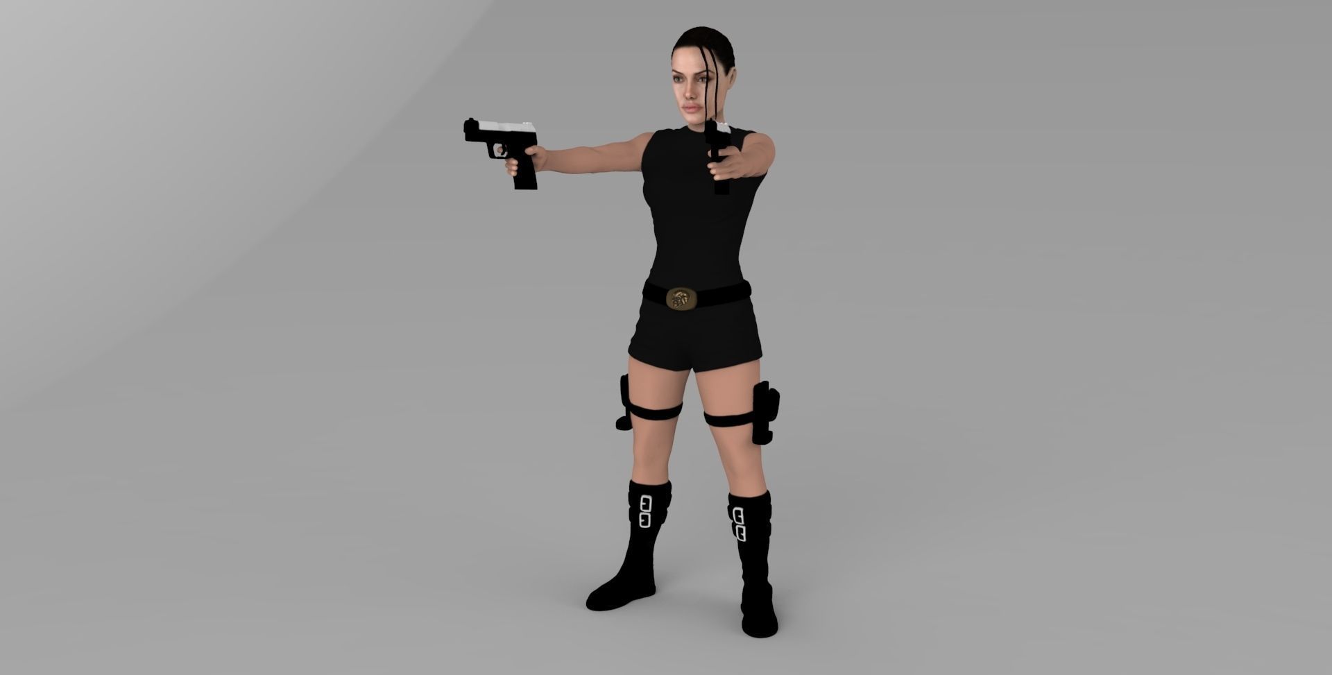 Lara Croft Tomb Raider Jolie ready for full color 3D printing 3D print model_6