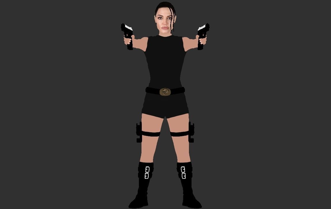 Lara Croft Tomb Raider Jolie ready for full color 3D printing 3D print model_32