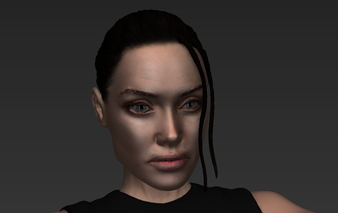 Lara Croft Tomb Raider Jolie ready for full color 3D printing 3D print model_25