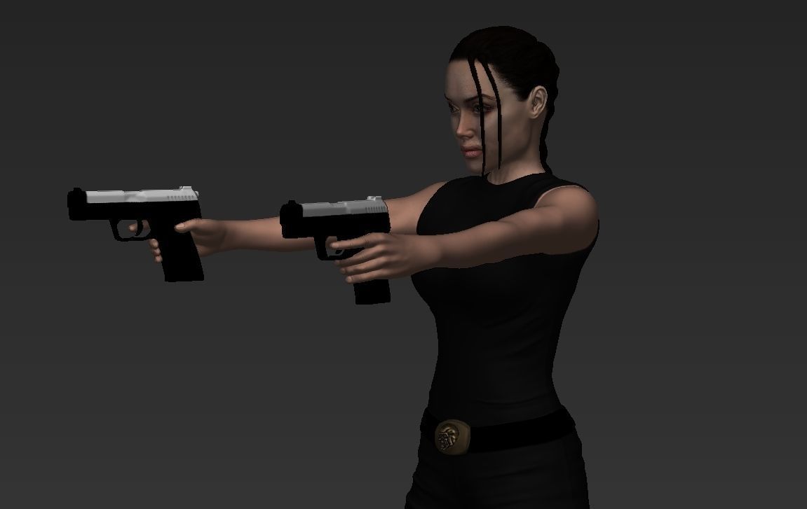 Lara Croft Tomb Raider Jolie ready for full color 3D printing 3D print model_21