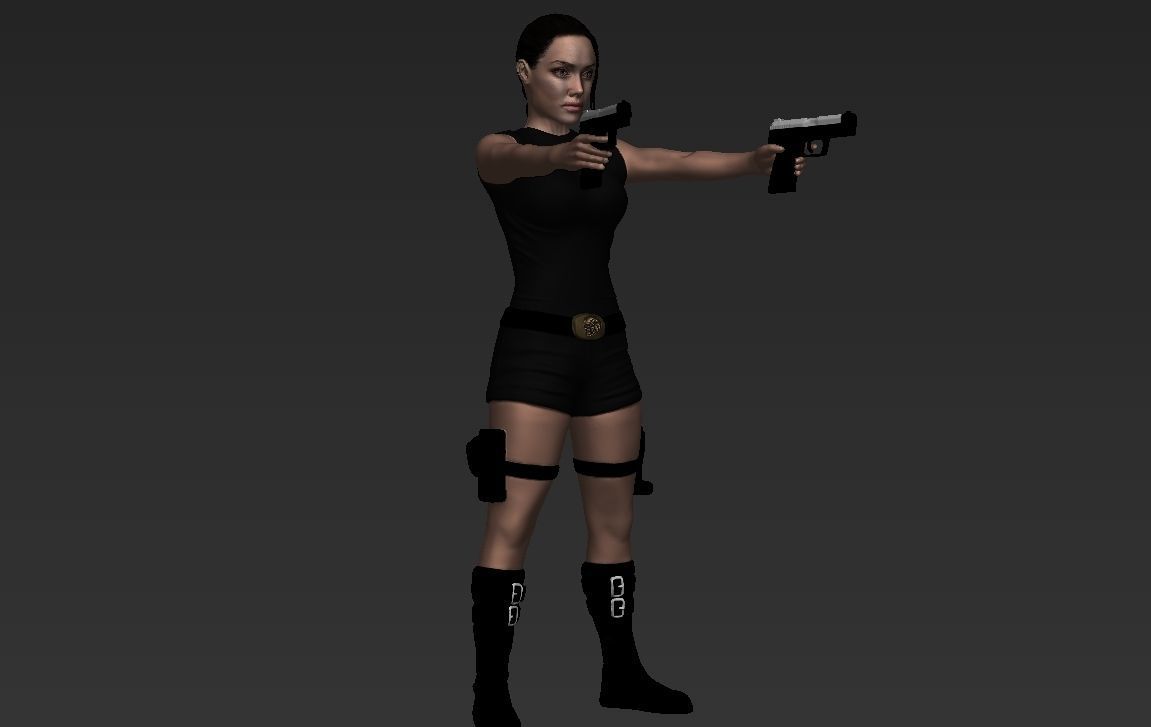 Lara Croft Tomb Raider Jolie ready for full color 3D printing 3D print model_17