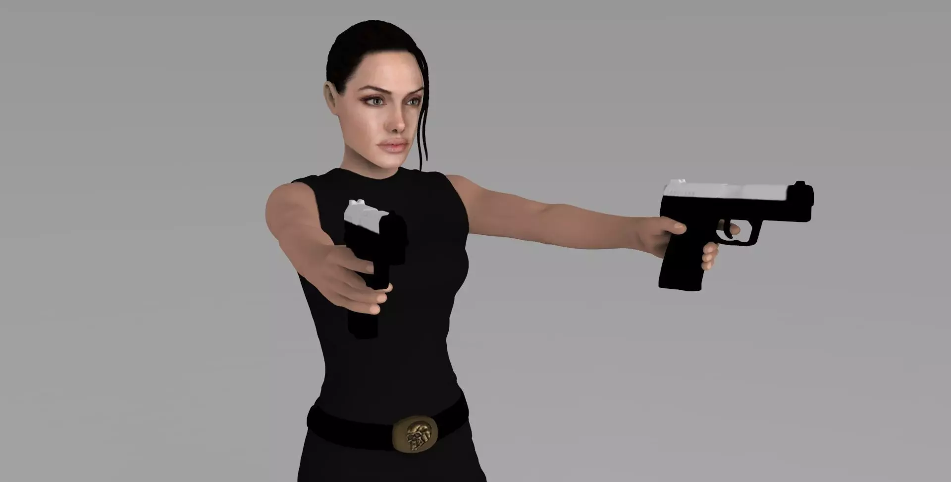 Lara Croft Tomb Raider Jolie ready for full color 3D printing 3D print model_0