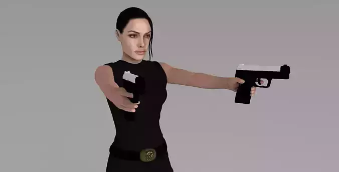 Lara Croft Tomb Raider Jolie ready for full color 3D printing 3D print model