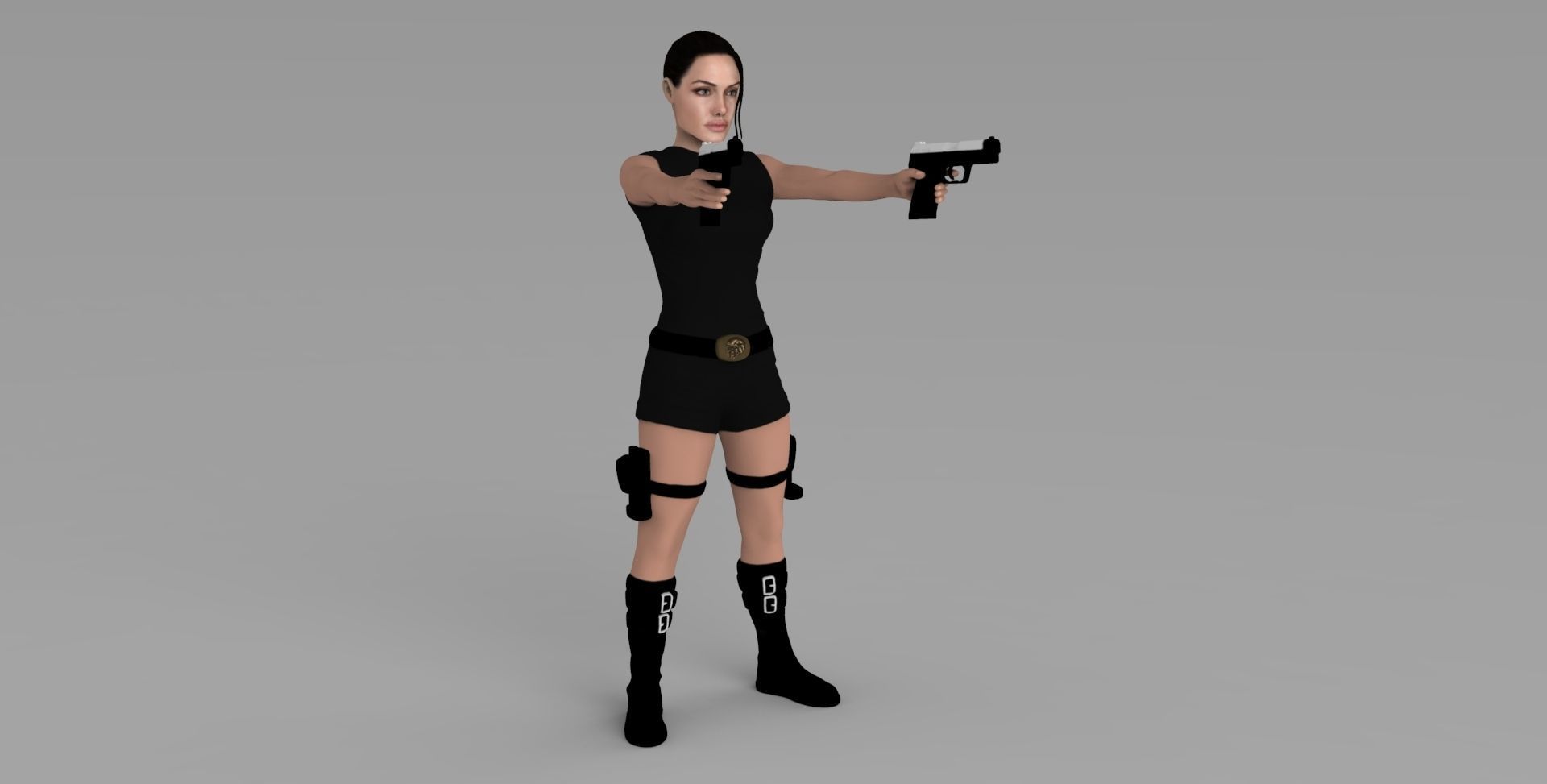Lara Croft Tomb Raider Jolie ready for full color 3D printing 3D print model_1