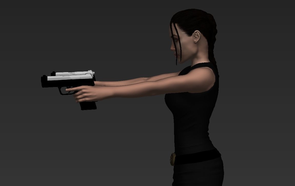 Lara Croft Tomb Raider Jolie ready for full color 3D printing 3D print model_24