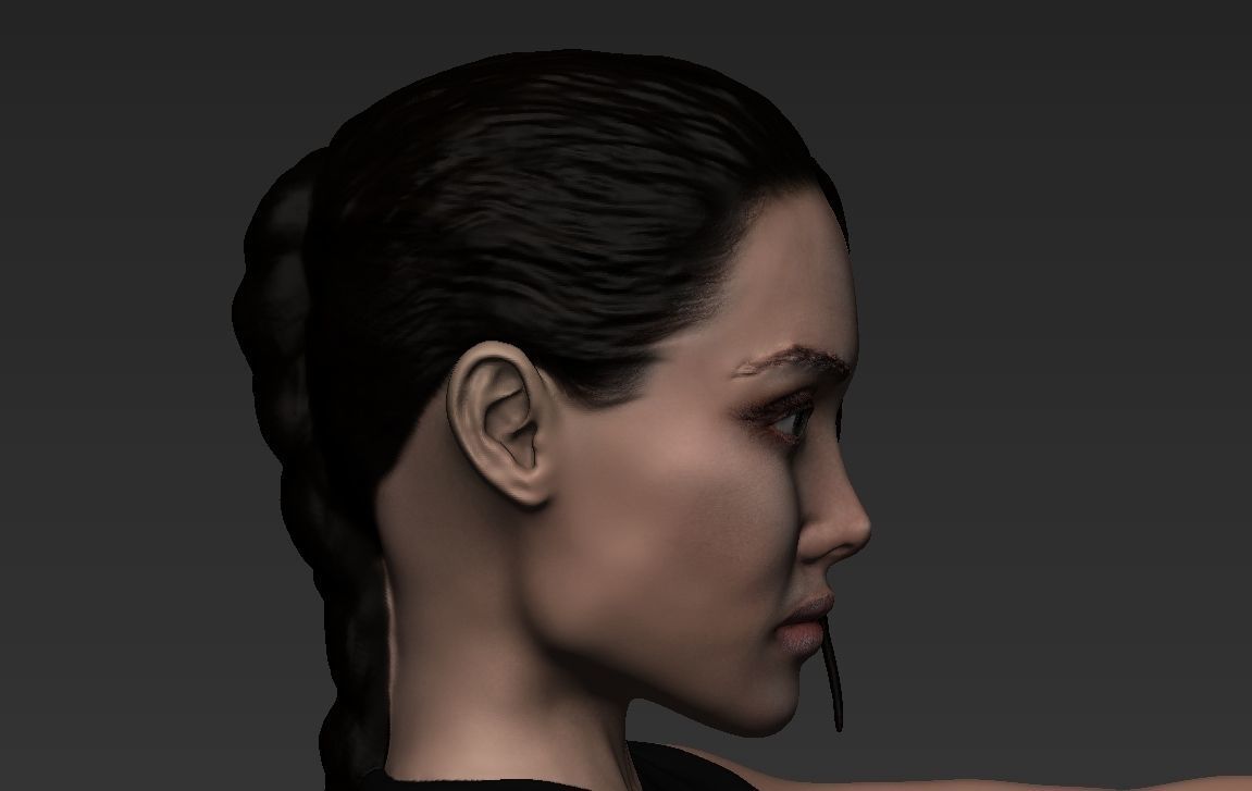 Lara Croft Tomb Raider Jolie ready for full color 3D printing 3D print model_28