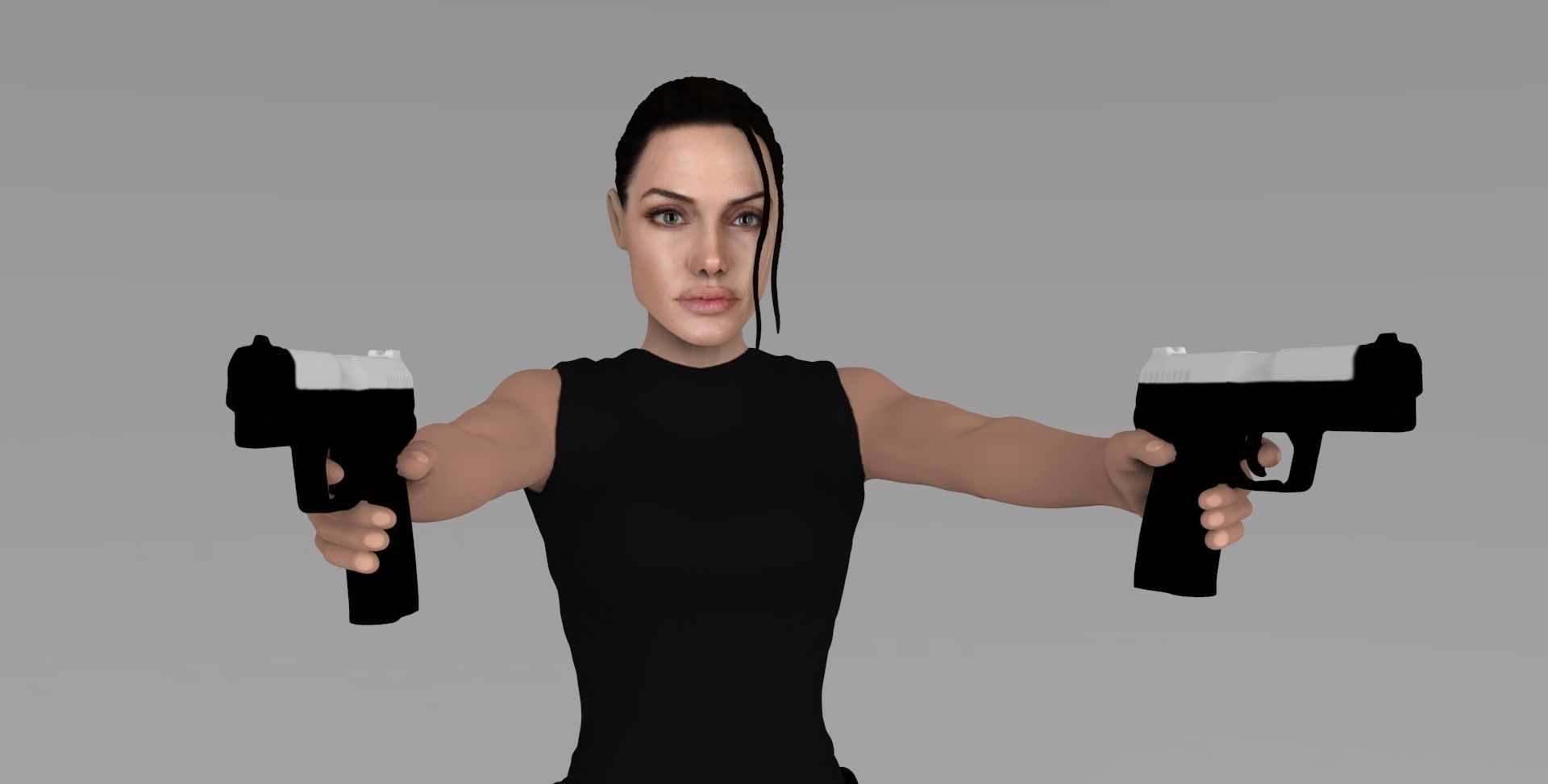 Lara Croft Tomb Raider Jolie ready for full color 3D printing 3D print model_7