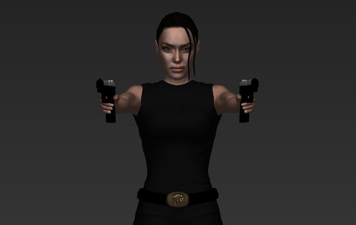 Lara Croft Tomb Raider Jolie ready for full color 3D printing 3D print model_5