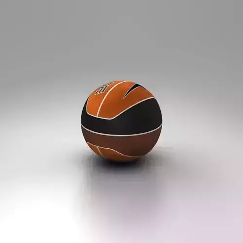 Basketball ball euro tricolor trademark Low-poly 3D model