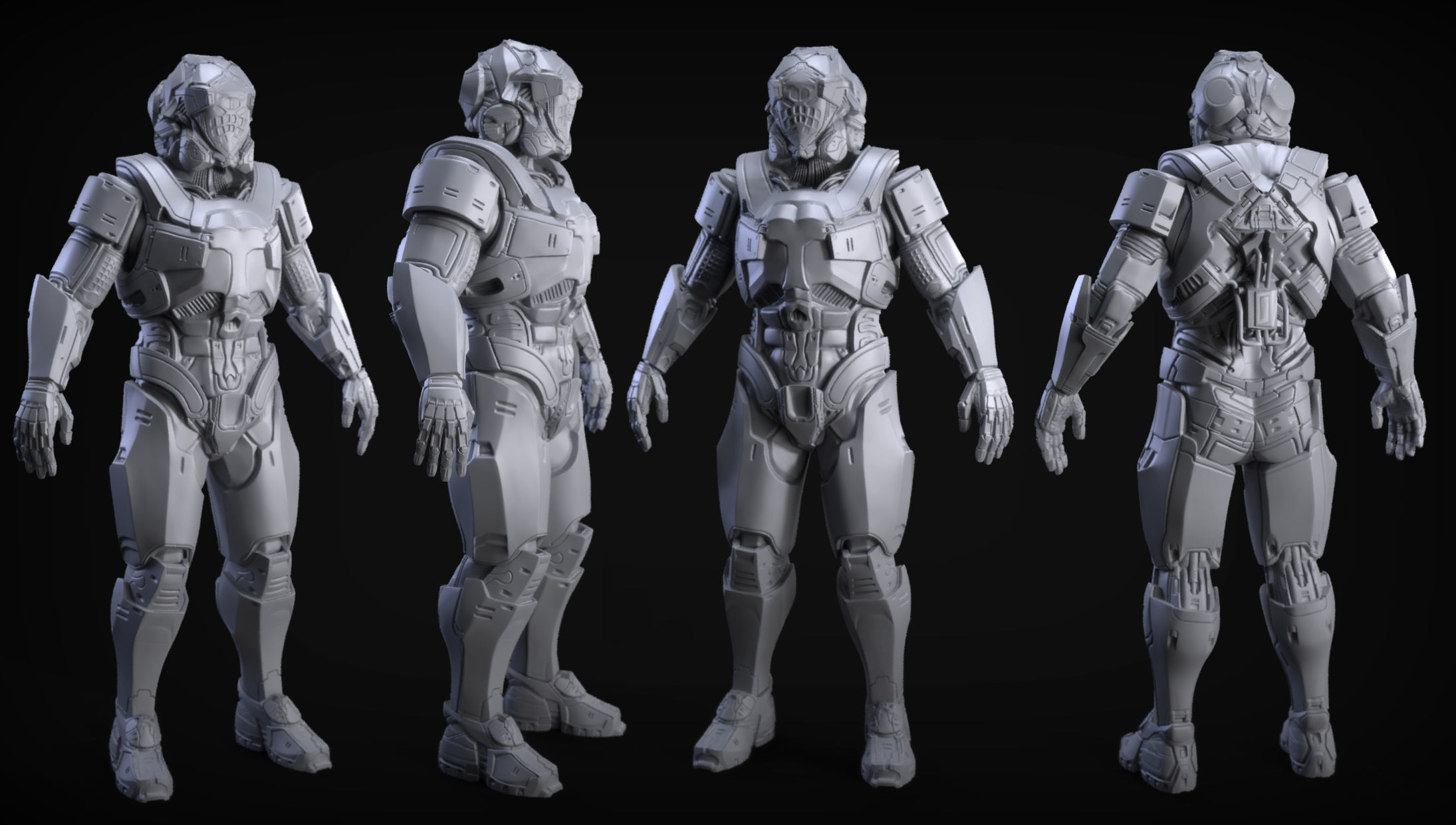 Sci-Fi Armor 3 Sculpt 3D model_2