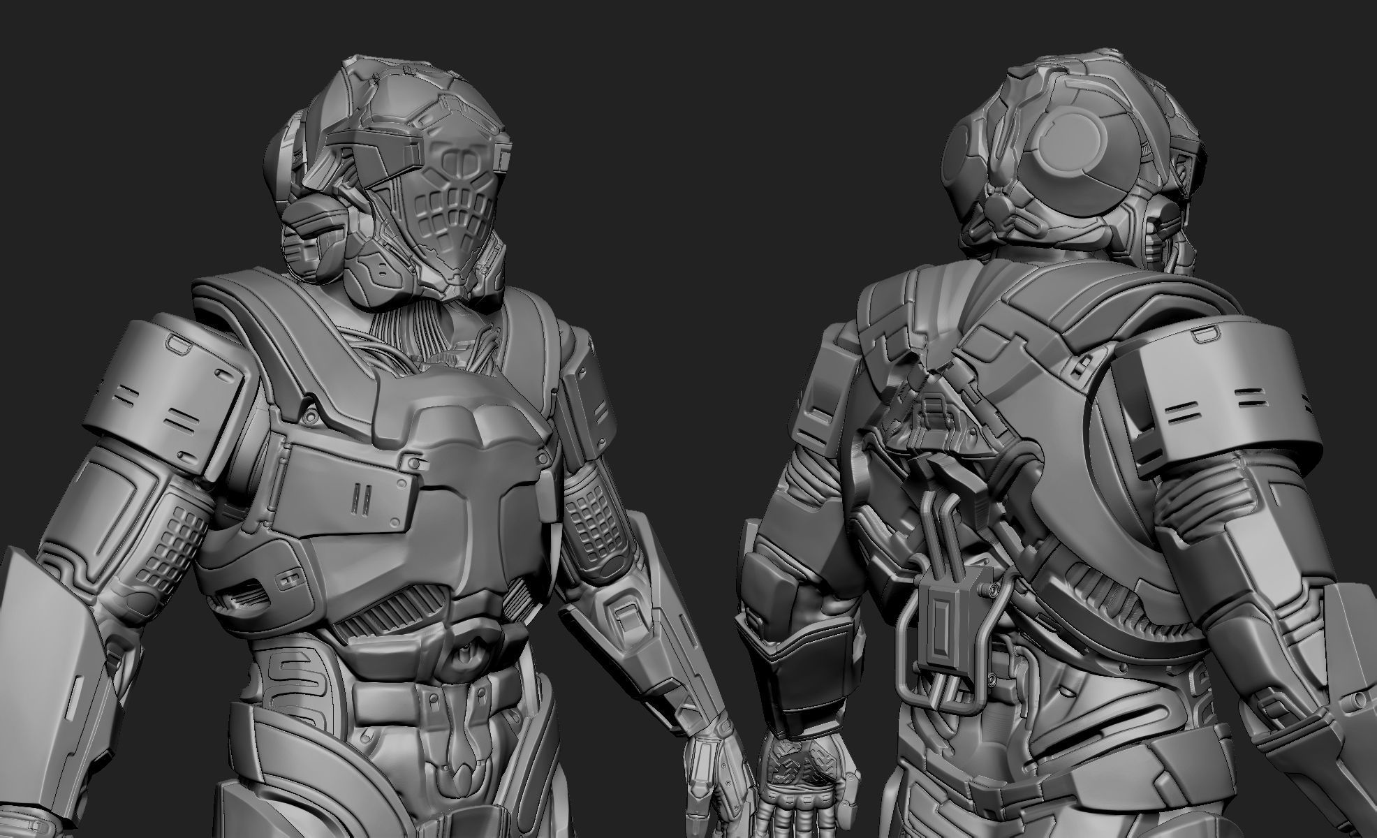 Sci-Fi Armor 3 Sculpt 3D model_4