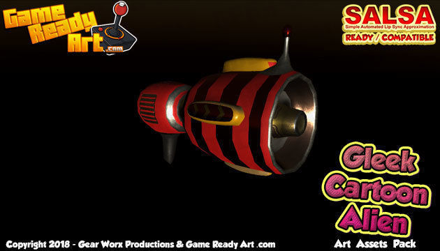 Gleek - Cartoon Alien Character Low-poly 3D model_6